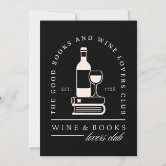 Invitation Amateurs de vin et de livres, lecture de soirée en