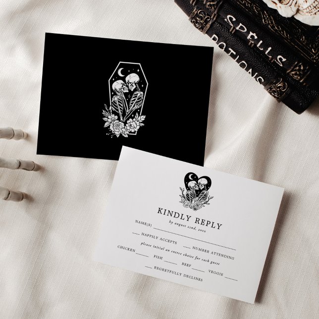 Invitation Amateurs jusqu'à la mort Skeletons et mariage Rose (Créateur téléchargé)