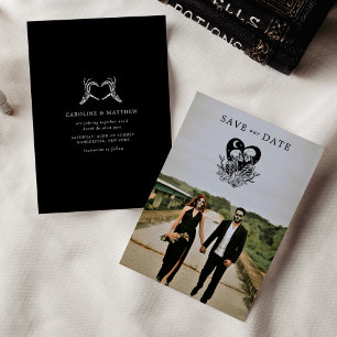 Invitation Amateurs jusqu'à la mort Skeletons & Mariage Rose