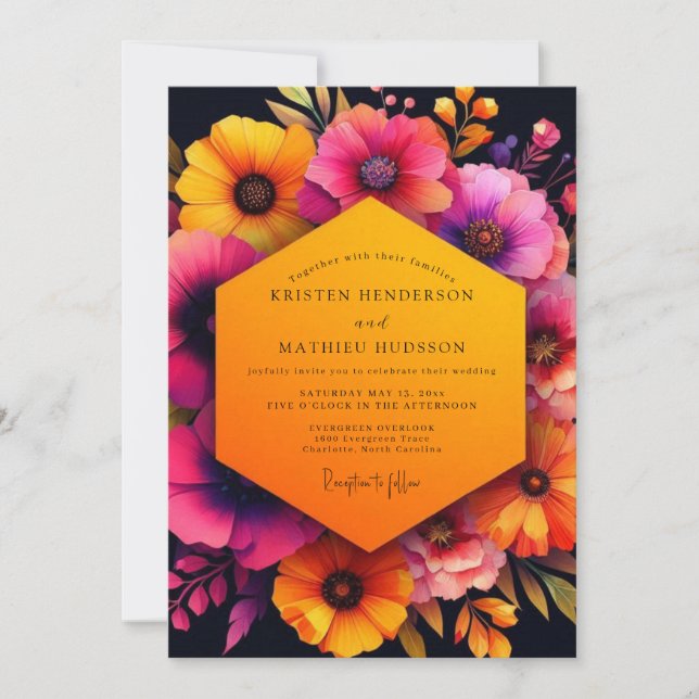 Invitation Amber Bloom Autumn Wedding (Devant)