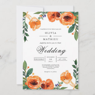 Invitation Amber Blossom Floral Mariage