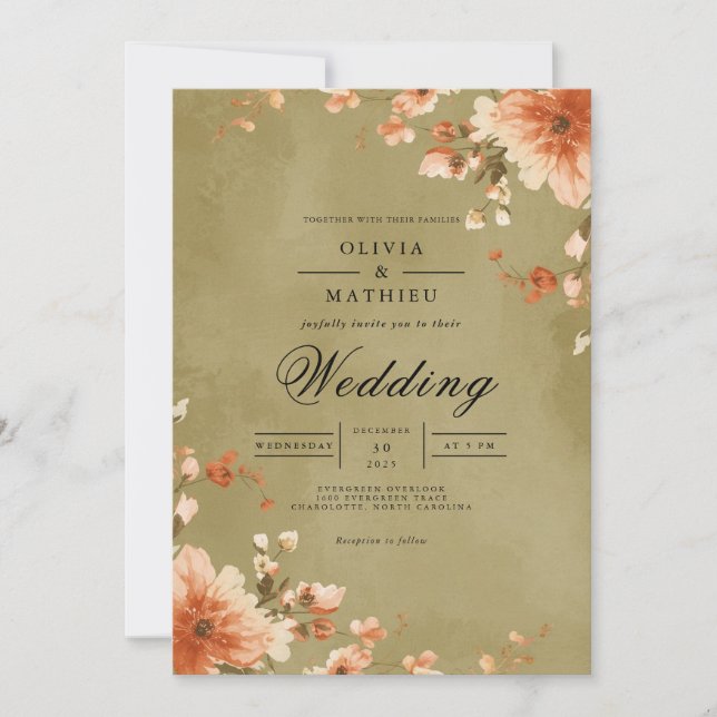 Invitation Amber Blossom Mariage (Devant)