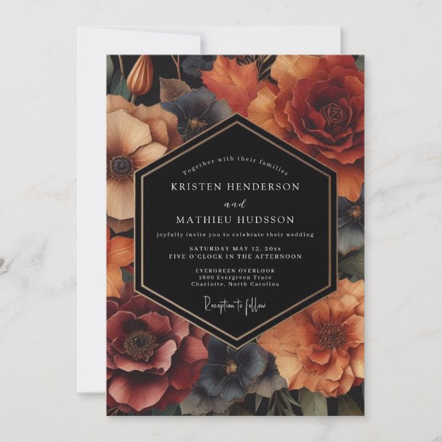 Invitation Amber Floral Harvest Wedding (Devant)