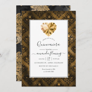 Invitation Amber Gemstone Quinceañera