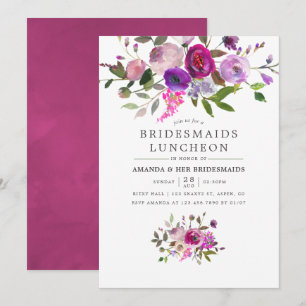 Invitation Ambiance Aquarelle tendance Floral Bridesmaids Déj