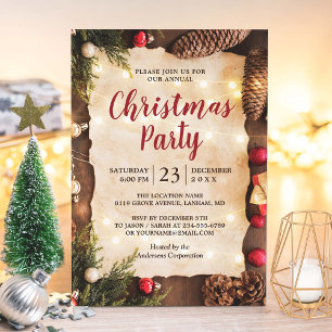 Invitation Ambiance de Noël rustique illumine la fête de vaca