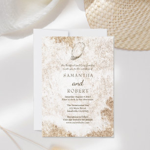 Invitation Ambiance minimaliste moderne Oyster Beach Mariage