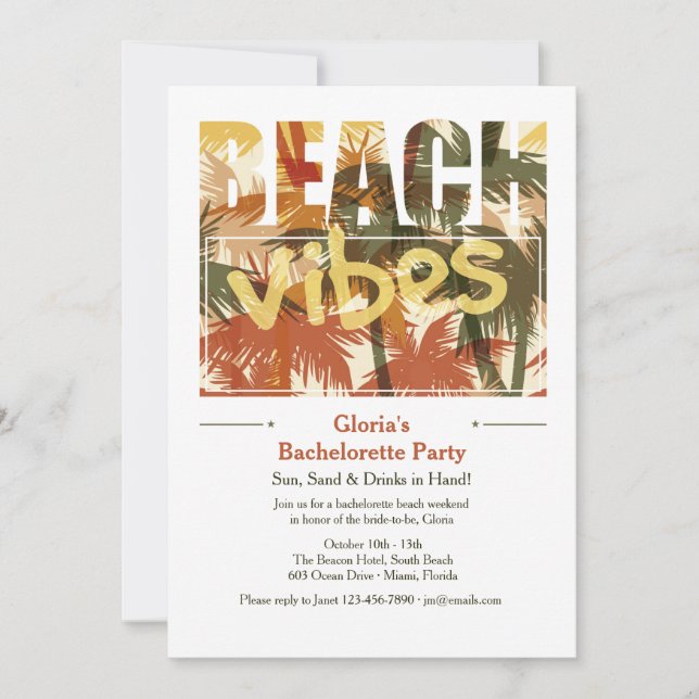 Invitation ambiance plage (Devant)