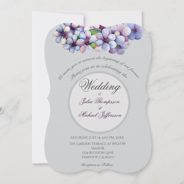 Invitation Ambiance romantique et poétique Pastel Lilac (Devant)