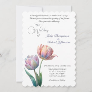 Invitation Ambiance romantique et poétique Pastel Tulips