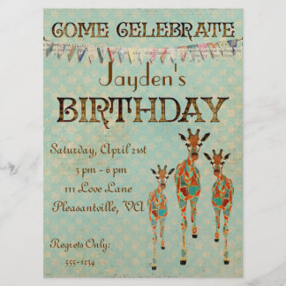 Invitation ambre et azurée d'anniversaire de