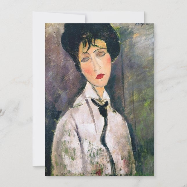 Invitation Amedeo Modigliani - Femme avec Cravat noir (Devant)