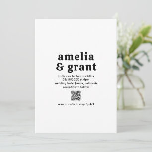 Invitation Amelia Black White Mariage moderne