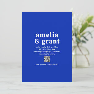 Invitation Amelia Royal Blue Mariage moderne