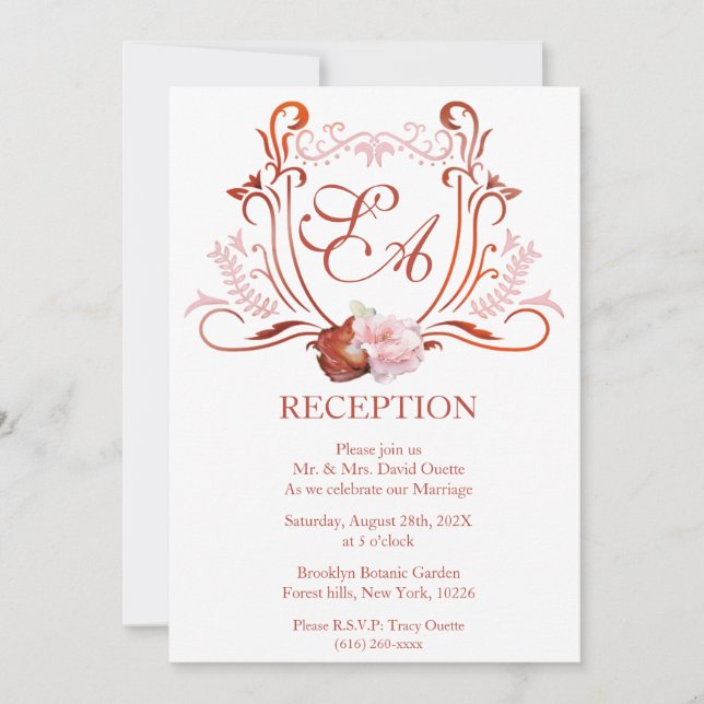 Invitation Aménagement Moderne de Réception Personnalisable (Devant)