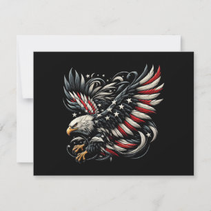 Invitation Américain patriote avec aigle et drapeau des États