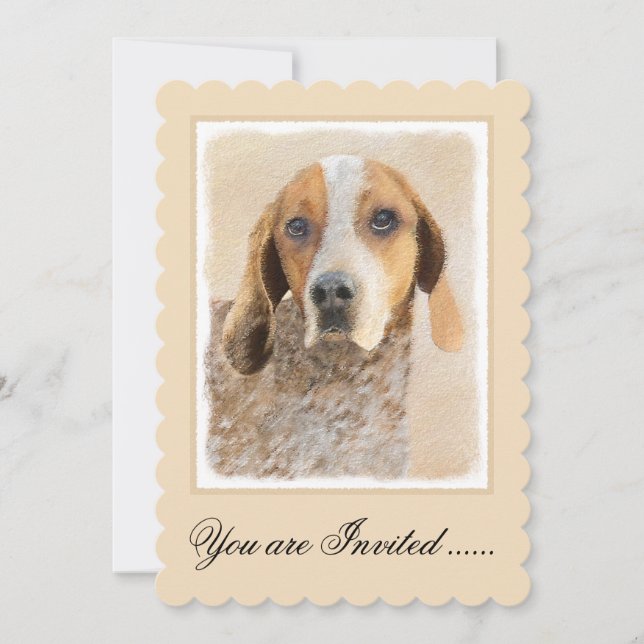 Invitation American English Conhound Paining - Art original (Devant)