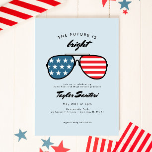Invitation American Flag Graduation Party Lunettes de soleil
