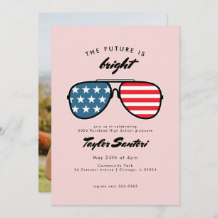 Invitation American Flag Graduation Party Lunettes de soleil
