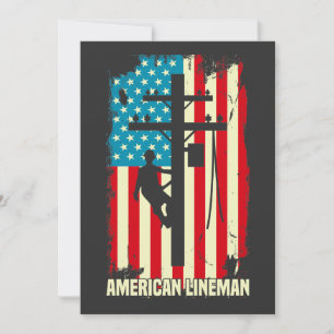 Invitation American Lineman Drapeau électrique Câble Patrioti