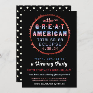 Invitation American Total Solar Eclipse 2024 Viewing Party
