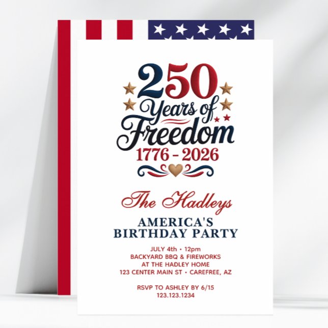 Invitation America's 250 Backyard Birthday Party (Créateur téléchargé)