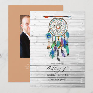 Invitation Amérindien Dreamcatcher Mariage de Bohême