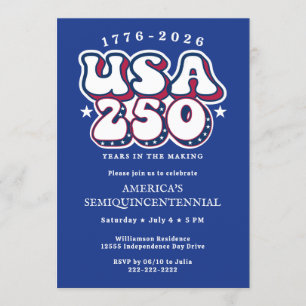 Invitation Amérique 250 1776 États-Unis 250e anniversaire Gro
