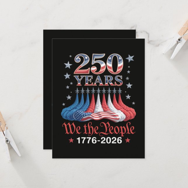 Invitation Amérique 250 Ans 4 juillet (Devant/Arrière en situation)
