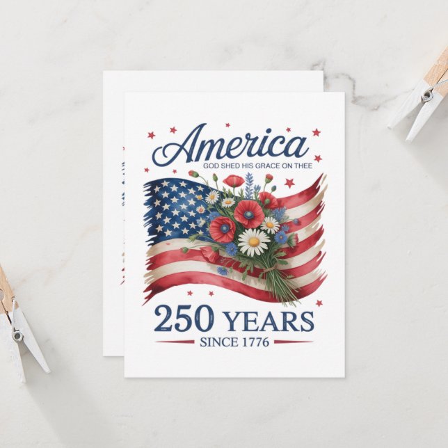 Invitation Amérique 250 Ans de Liberté 1776 2026 (Devant/Arrière en situation)