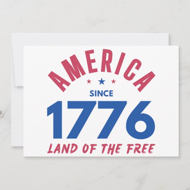 INVITATION AMÉRIQUE DEPUIS 1776 TERRE DE LIBERTÉ  (Devant)