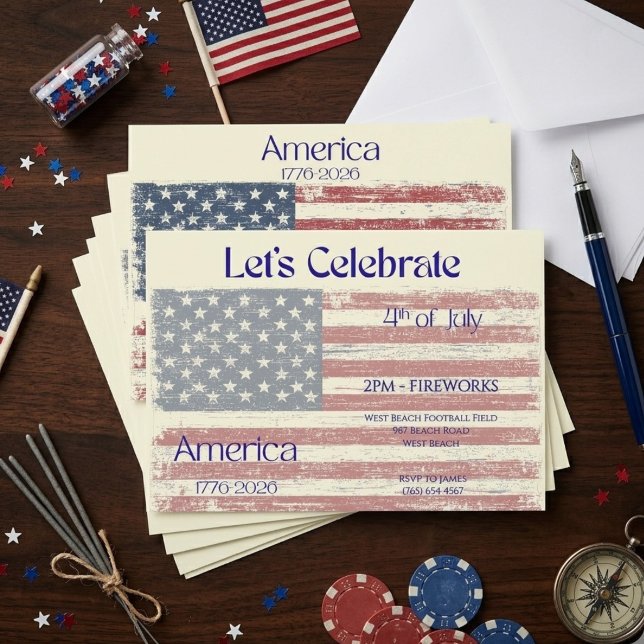 Invitation Amérique patriotique 1776 - 2026 Célébration du dr (Créateur téléchargé)
