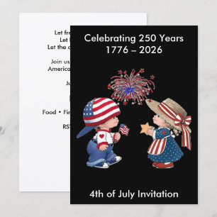Invitation Amérique Vintage Joyeux 250e Anniversaire Party
