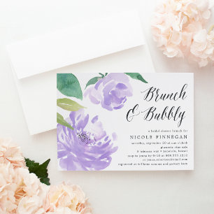 Invitation Amethyst Peony Fête des mariées Brunch Invitatio