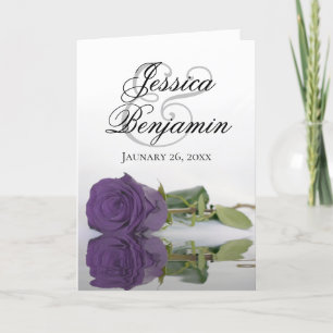 Invitation Amethyst Purple Rose Classy Romantic Photo Mariage