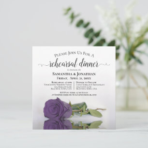Invitation Amethyst Purple Rose Répétition et Dîner Mariage