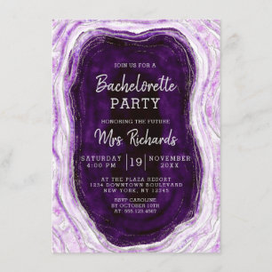 Invitation Amethyst Purple & Silver Geode Bachelorette Party