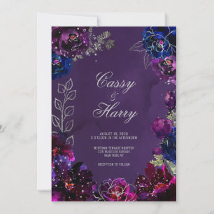 Invitation Amethyst Sapphire Jewel Tones Surnoms Mariage
