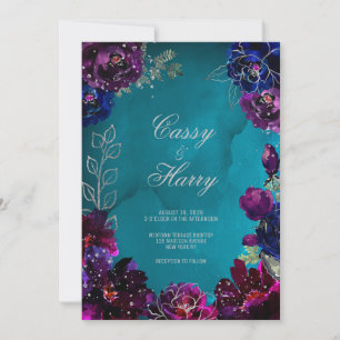 Invitation Amethyst Sapphire Turquoise Bijou bleu Mariage
