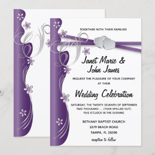 Invitation Améthyste violet et argent