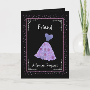 Invitation AMI - Femme d'honneur - Robe à fleurs violettes