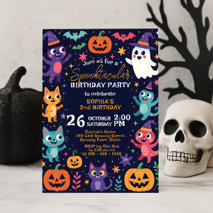 Invitation Amical Cute Halloween Monsters fête d'anniversaire