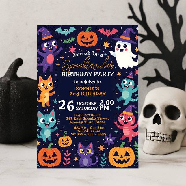 Invitation Amical Cute Halloween Monsters fête d'anniversaire (Créateur téléchargé)