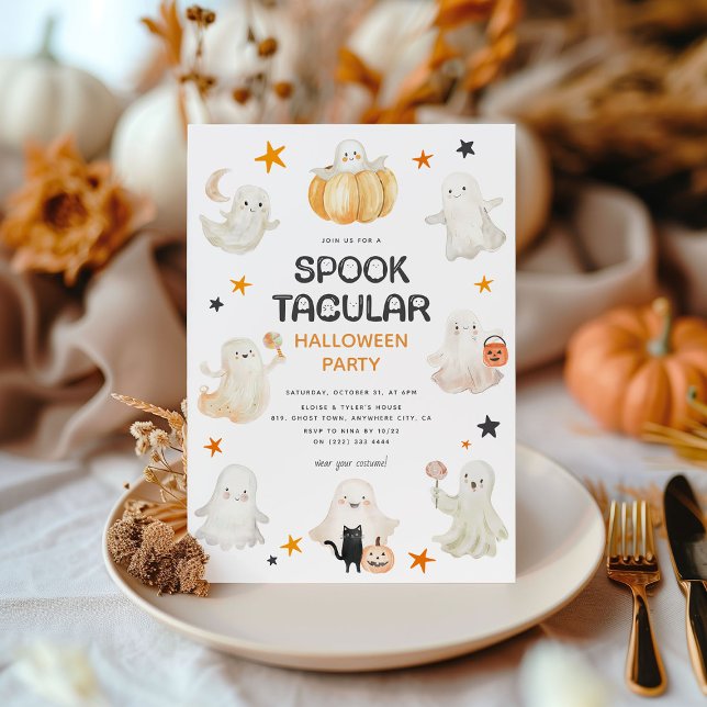 Invitation Amical Ghosts Spooktacular Kids Halloween Party (Créateur téléchargé)