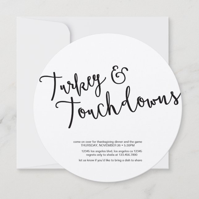 Invitation Amicale et football Thanksgiving Holiday (Devant)