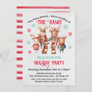 Invitation Amies Office Fête Animaux Noël