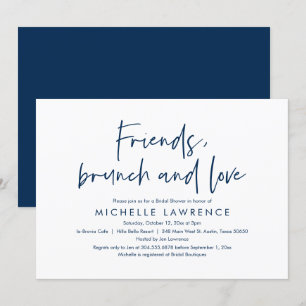 Invitation Amis, Brunch et Amour, Fête des mariées Décontract
