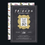 Invitation AMIS™ | Chalkboard 30e anniversaire<br><div class="desc">Célébrez votre 30e anniversaire avec cette invitation à thème FRIENDS™, qui présente un tableau de bord inspiré de l'iconique émission de télévision. Personnalisez-le avec les détails de votre fête pour créer un invitation mémorable qui ravira les fans de la série. Idéal pour ajouter une touche de nostalgie des années 90...</div>
