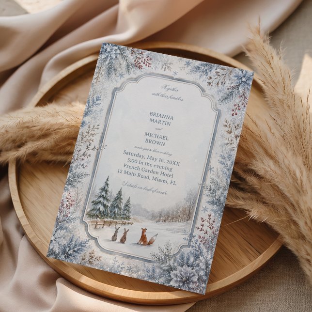 Invitation Amis de la forêt sous l'hiver (Créateur téléchargé)