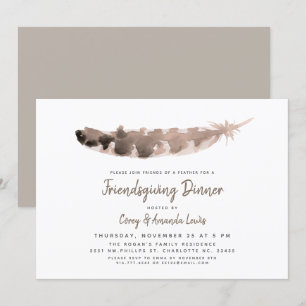 Invitation Amis d'une partie de la plume   Friendsgiving